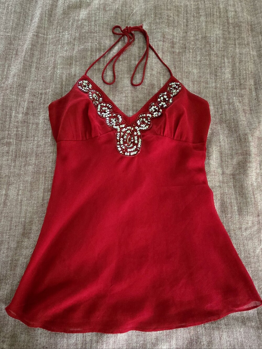 Vintage Y2K Charlotte Russe Sequin Halter Top